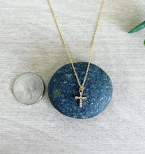 Load image into Gallery viewer, Itty bitty crystal cross necklace