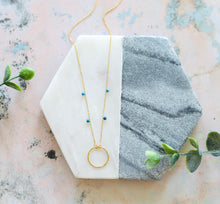 Load image into Gallery viewer, Full Circle minimalist turquoise necklace