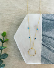 Load image into Gallery viewer, Full Circle minimalist turquoise necklace