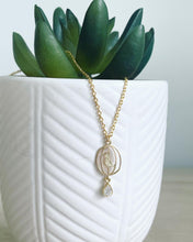 Load image into Gallery viewer, Brushed gold birdcage pendant necklace