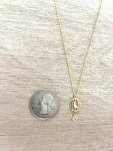Load image into Gallery viewer, Brushed gold birdcage pendant necklace