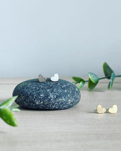Load image into Gallery viewer, Love Wins tiny brushed heart post earrings