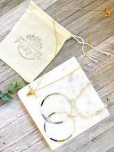 Load image into Gallery viewer, Yellowstone weightless round glass bead hoops