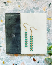 Load image into Gallery viewer, Mint Chevron dangles