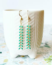 Load image into Gallery viewer, Mint Chevron dangles