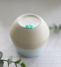 Load image into Gallery viewer, Fresh Picked aqua flower studs for Mommy & Me