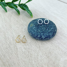 Load image into Gallery viewer, Honeycomb open hexagon post earrings