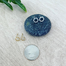 Load image into Gallery viewer, Honeycomb open hexagon post earrings
