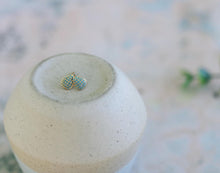Load image into Gallery viewer, Drip Drop micro pave turquoise teardrop studs