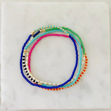 Load image into Gallery viewer, Color Pop Dainty layering czech glass stretch bracelet
