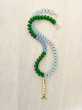 Load image into Gallery viewer, Lost at Sea // fish pendant beaded glass necklace
