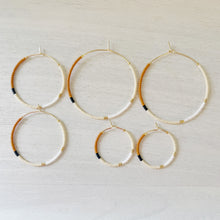 Load image into Gallery viewer, Caribou // weightless glass gold filled miyuki beaded hoops
