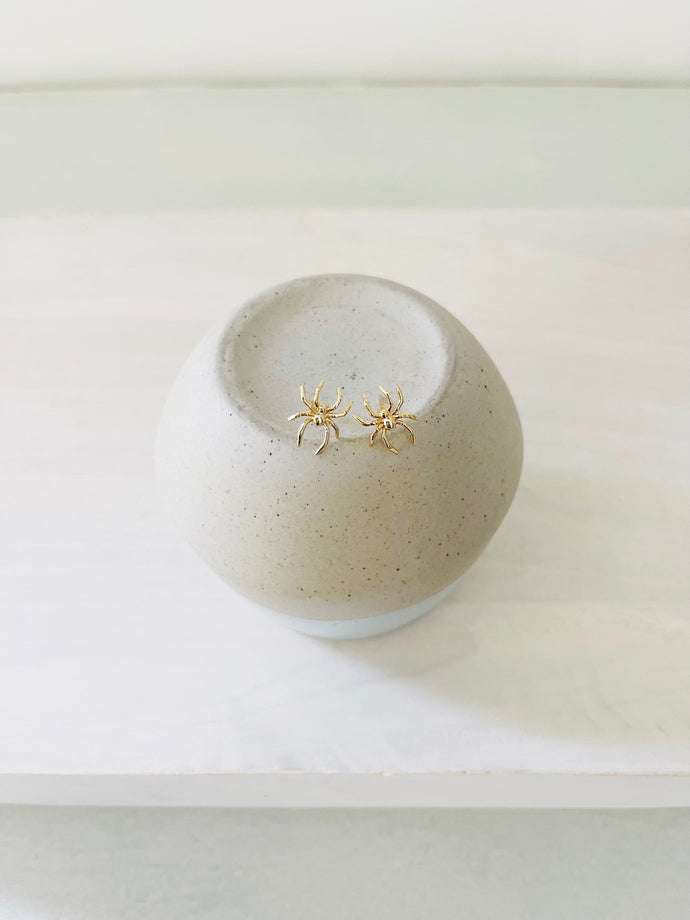 Charlotte // spider post earrings in gold