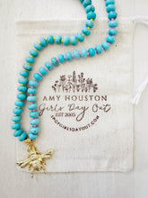 Load image into Gallery viewer, Vivian // turquoise bee pendant // rondelle gemstone necklace
