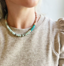 Load image into Gallery viewer, Koi // rondelle amazonite gemstone necklace
