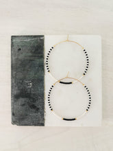Load image into Gallery viewer, Dalmatian Coast  // weightless glass gold filled miyuki beaded hoops
