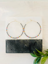 Load image into Gallery viewer, Carousel // weightless glass gold filled miyuki beaded hoops
