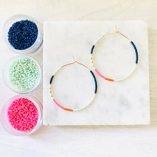 Load image into Gallery viewer, Nantucket weightless round glass bead hoops
