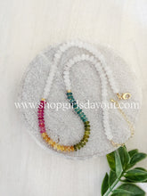 Load image into Gallery viewer, Secret Garden// tourmaline + white jade necklace
