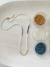 Load image into Gallery viewer, Morning Frost color block miyuki beaded necklace
