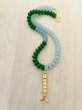 Load image into Gallery viewer, Lost at Sea // fish pendant beaded glass necklace
