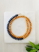Load image into Gallery viewer, Wahoowa UVA Cavaliers // school spirit statement necklace  // rondelle gemstone necklace
