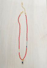 Load image into Gallery viewer, Rio Bleu // fish pendant miyuki beaded glass necklace
