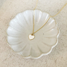 Load image into Gallery viewer, Adore white enamel heart pendant necklace in gold
