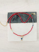 Load image into Gallery viewer, Rio Bleu // fish pendant miyuki beaded glass necklace
