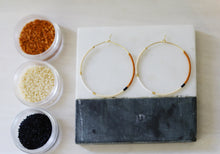 Load image into Gallery viewer, Caribou // weightless glass gold filled miyuki beaded hoops
