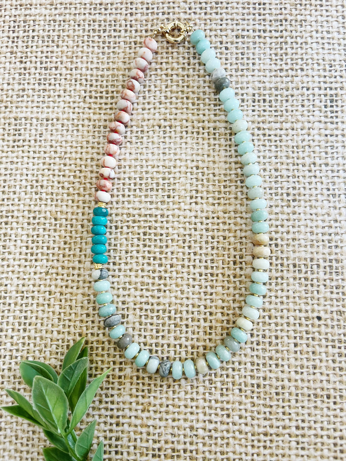 Koi // rondelle amazonite gemstone necklace