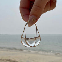 Load image into Gallery viewer, Crystal crescent hoops
