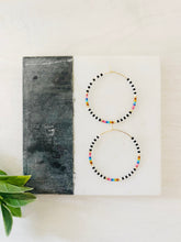 Load image into Gallery viewer, Carousel // weightless glass gold filled miyuki beaded hoops
