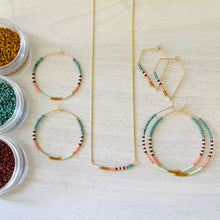 Load image into Gallery viewer, Phoenix glass bead hoops
