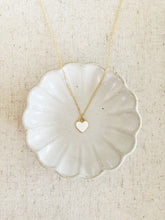 Load image into Gallery viewer, Adore white enamel heart pendant necklace in gold
