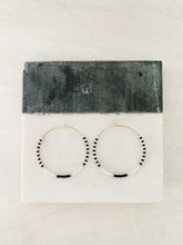 Load image into Gallery viewer, Dalmatian Coast  // weightless glass gold filled miyuki beaded hoops
