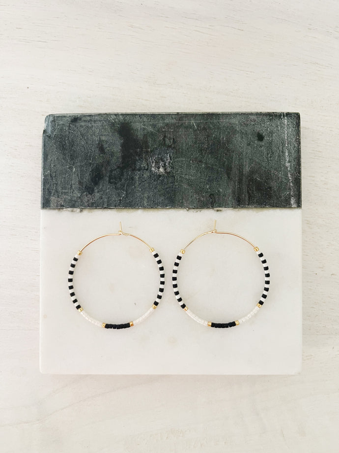 Dalmatian Coast  // weightless glass gold filled miyuki beaded hoops