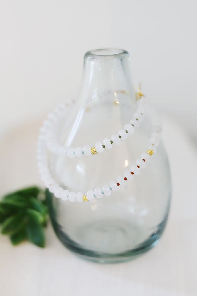 On Thin Ice  // quartz rondelle gemstone necklace