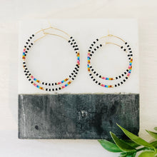 Load image into Gallery viewer, Carousel // weightless glass gold filled miyuki beaded hoops
