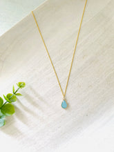 Load image into Gallery viewer, Blue Skies crystal teardrop pendant necklace
