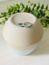 Load image into Gallery viewer, Pave turquoise latch hoop huggies
