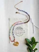 Load image into Gallery viewer, Candy Kisses// gemstone pearl + heart pendant necklace
