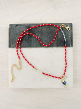 Load image into Gallery viewer, Rio Bleu // fish pendant miyuki beaded glass necklace
