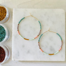 Load image into Gallery viewer, Phoenix glass bead hoops
