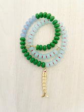 Load image into Gallery viewer, Lost at Sea // fish pendant beaded glass necklace
