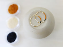 Load image into Gallery viewer, Caribou // weightless glass gold filled miyuki beaded hoops
