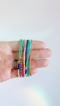 Load image into Gallery viewer, Color Pop Dainty layering czech glass stretch bracelet
