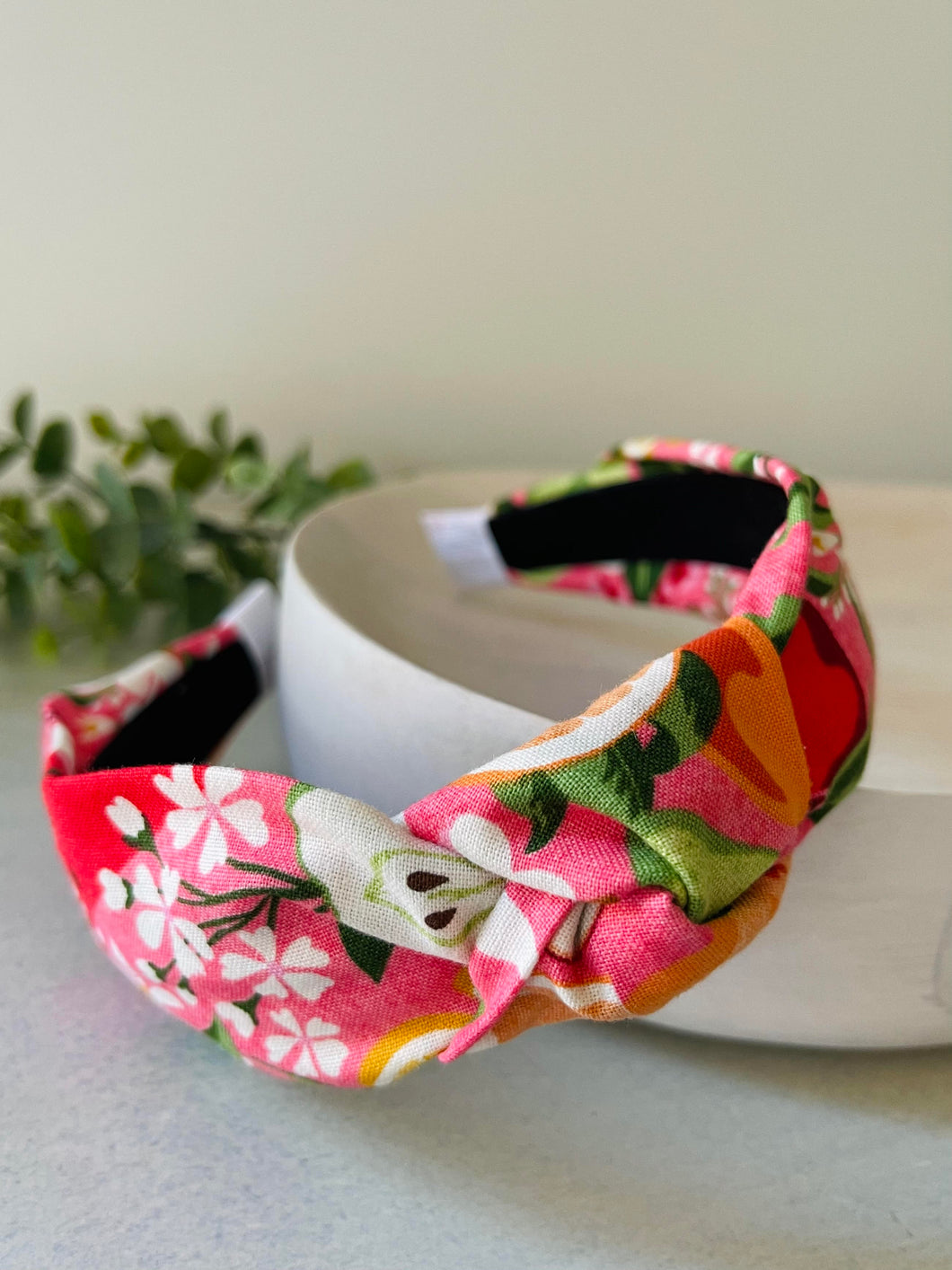 Fruit Loop Lilly Pilly pink top knot headband