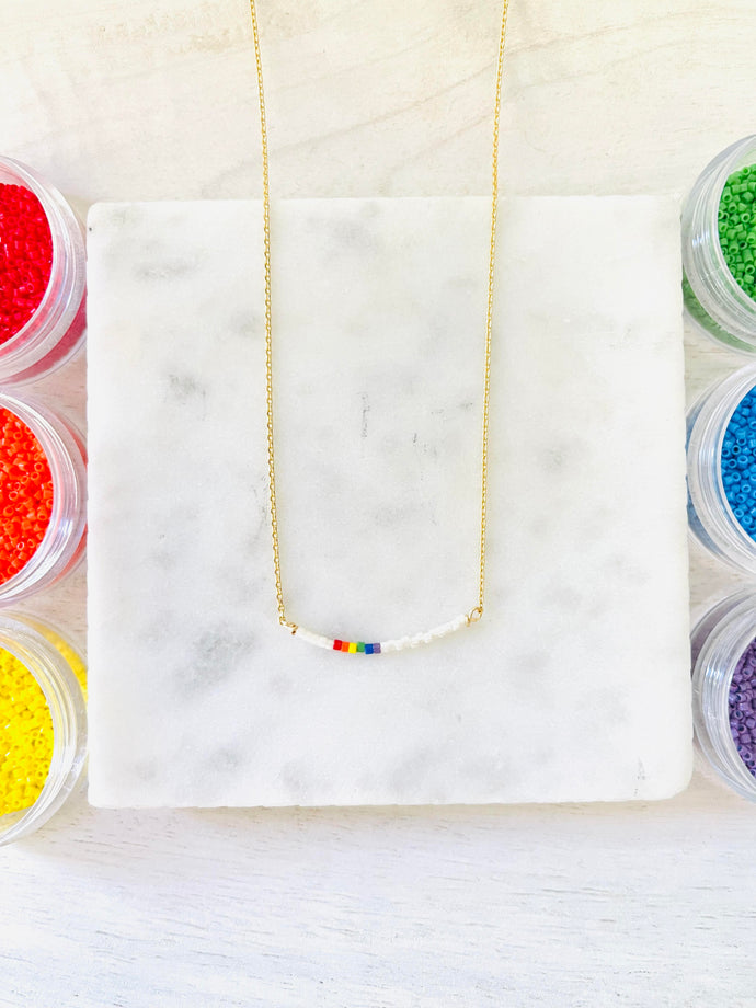 Chase The Rainbow miyuki bead simple necklace