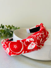 Load image into Gallery viewer, Fruit loop rhubarb top knot headband
